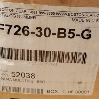 Boston Gear 700 Series F726-30-B5-G C Face Speed Reducer 30:1 1750RPM