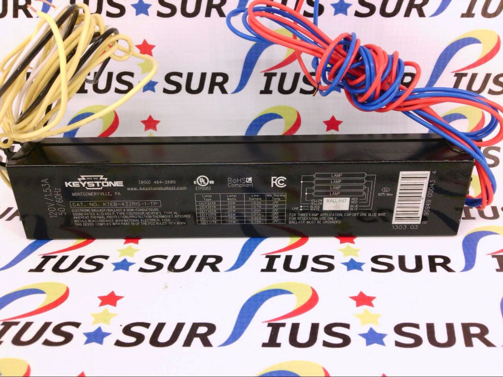KEYSTONE KTEB432RIS1TP FLUORESCENT LAMP BALLAST 120V 1.53A 50/60HZ