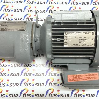 SEW EURODRIVE 1.5HP MOTOR RF40 DT90S4 RF40DT90S4 219 RPM 7.5:1 3PH 230/460V