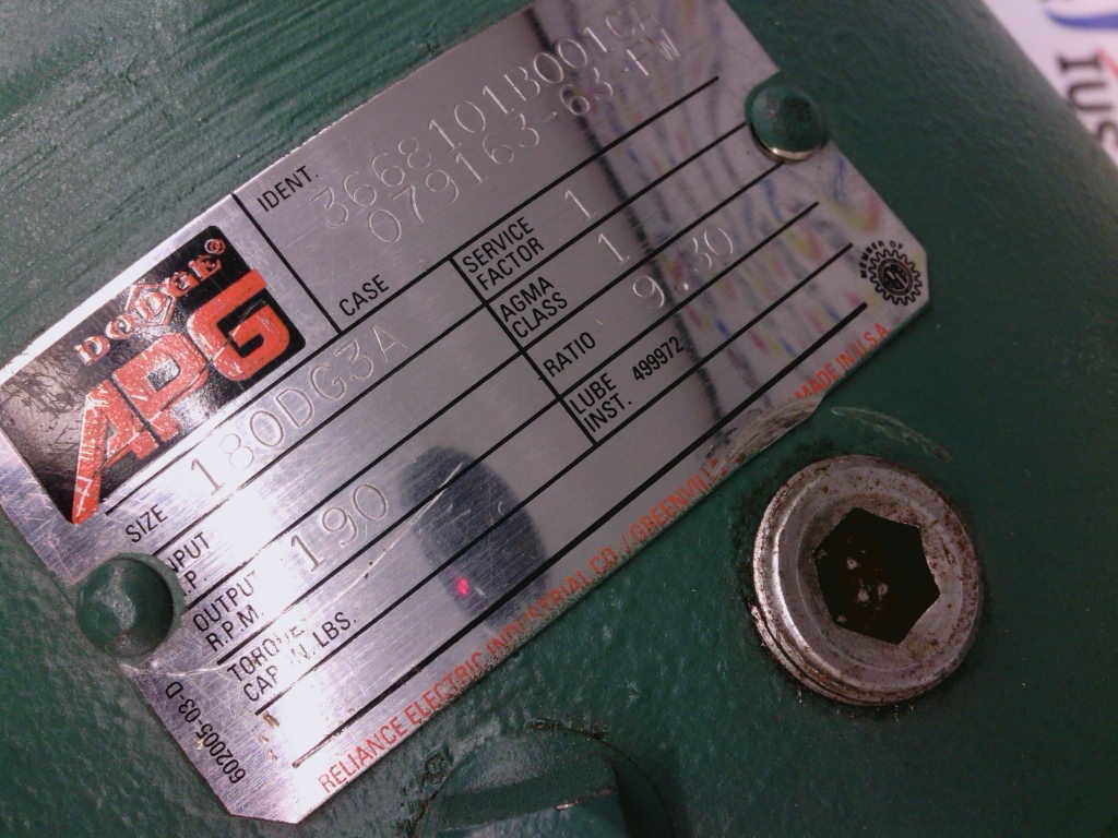 Reliance Electric AC Motor 7.5HP P18G2582B Dodge 079163-63-FW Reducer 9.30 - Image 5
