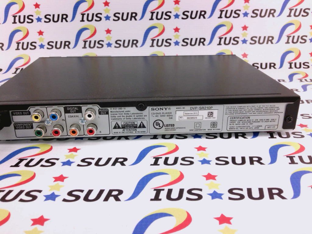 SONY DVPSR210P DVPSR210P DVD PLAYER SLIM BLACK NO REMOTE Surpius