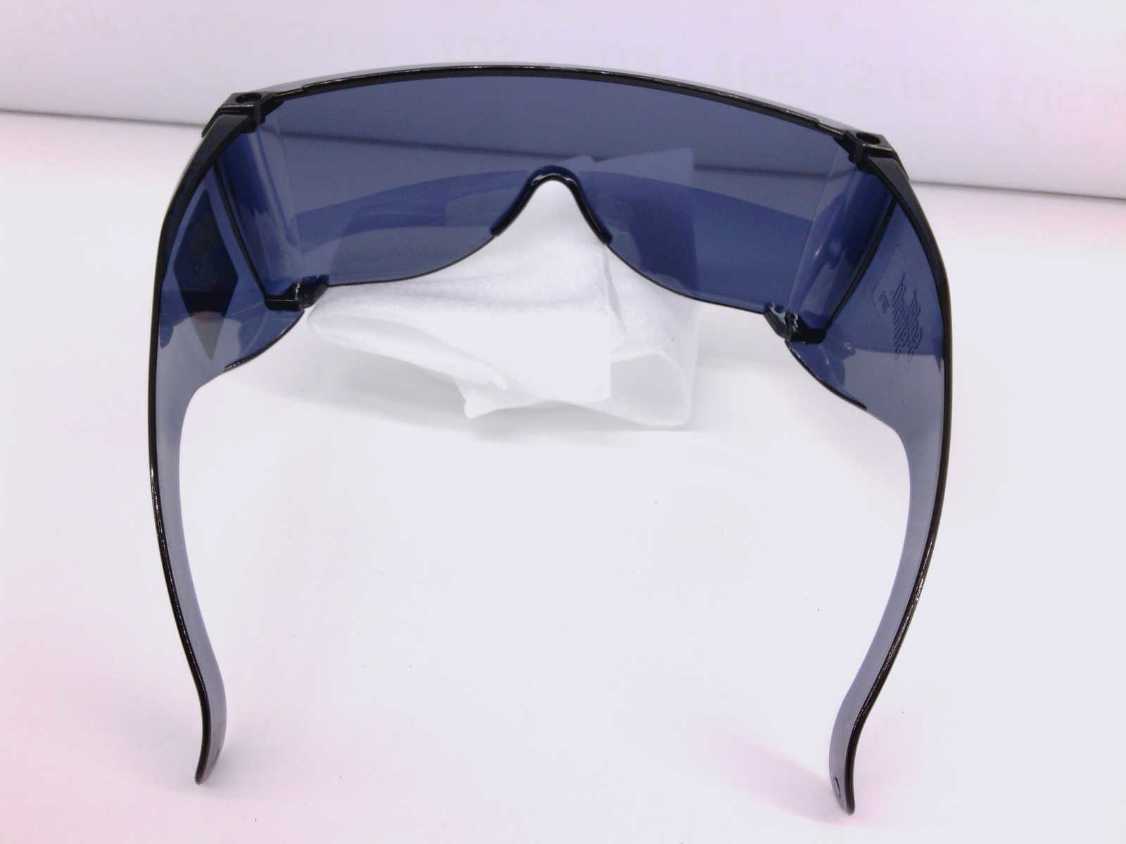 Wrap Around Black Dark Tinted Solar Shield Fits Over Safety Z872 Sunglasses Protection 