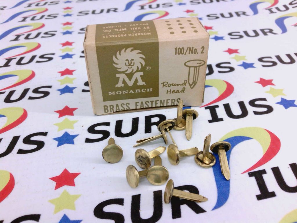 MONARCH SOLID BRASS PAPER FASTENERS ROUND HEAD NO. 2 2 100 PACK