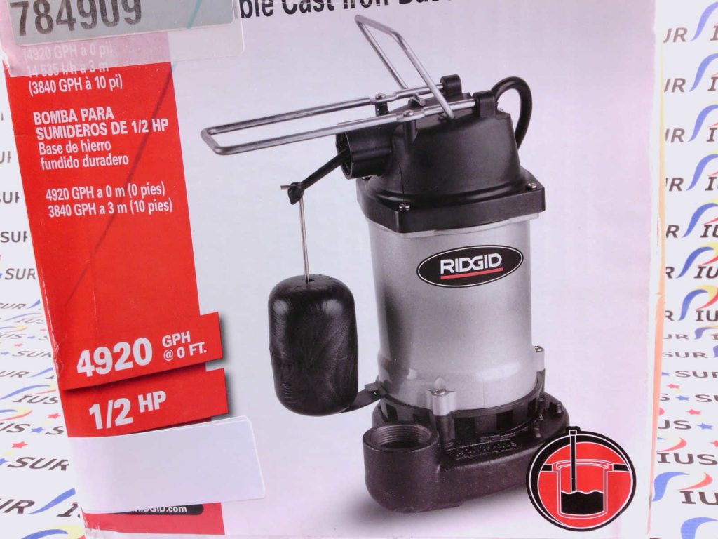 Ridgid 500RSU 70026RHD1 1/2 HP Submersible Sump Pump With Vertical
