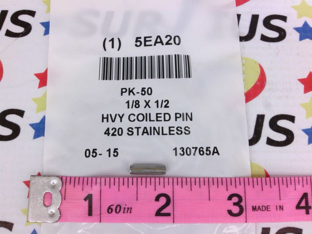 Spirol CLD1250500HCP 1/8 X 1/2 Hvy Duty Coiled Pin 420SS Passivated 50