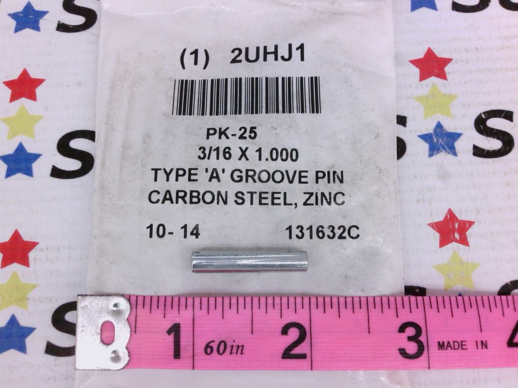 25 pk Driv-Lok, GA1871000G2ZN 3/16 x 1 Grooved Pin Type A Steel Zinc ...