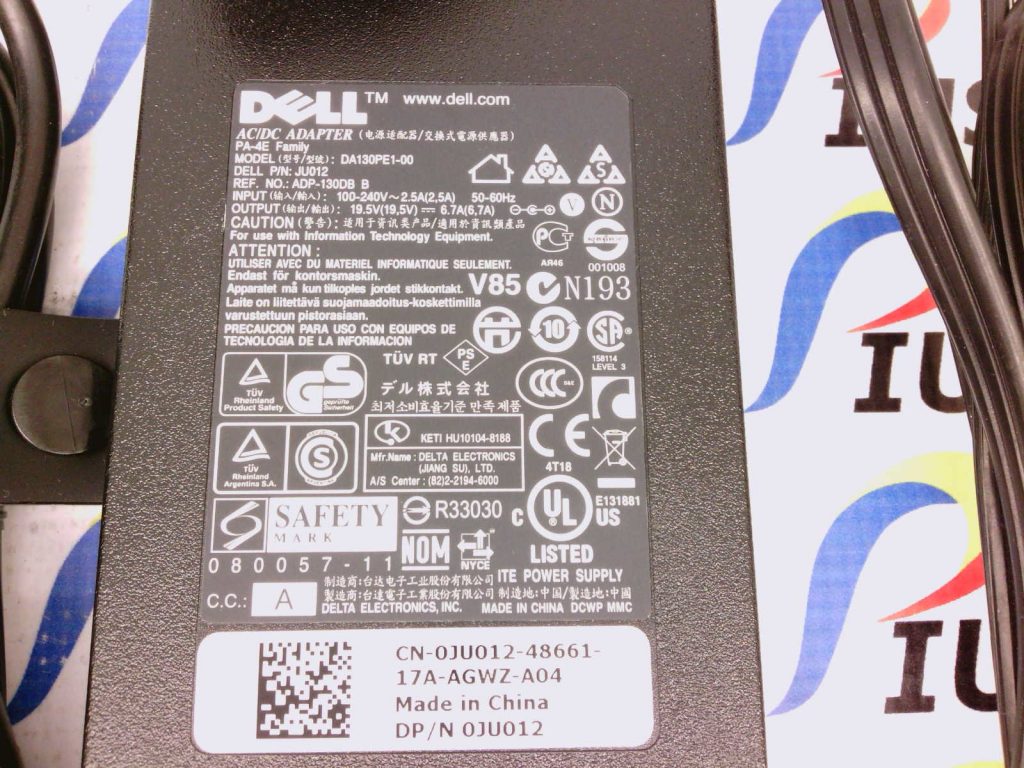 GENUINE OEM DELL DA130PE100 JU012 AC DC CHARGER POWER SUPPLY W/POWER