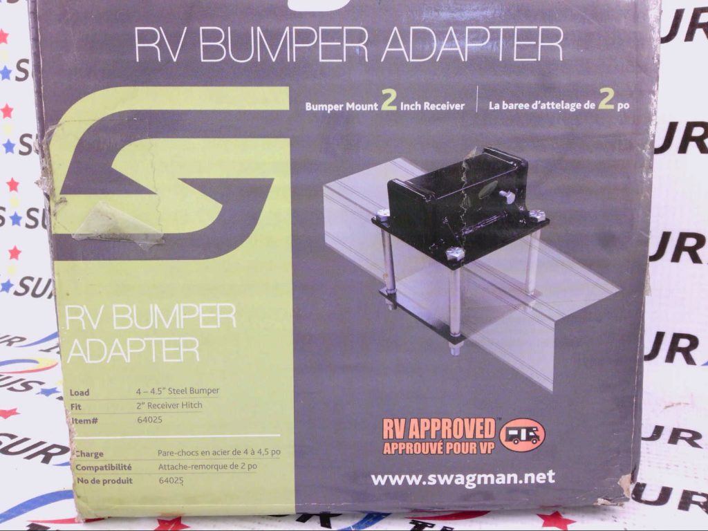 Swagman RV Bumper Mount 2" Receiver Adaptor 64025 Surpius