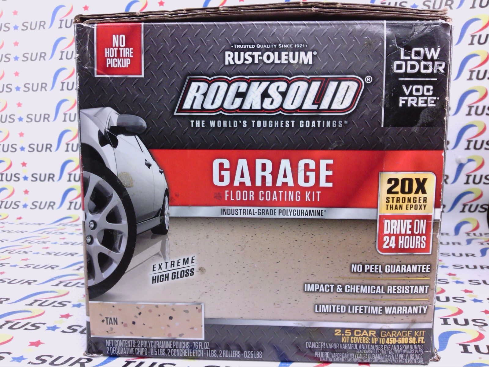 Rust-Oleum RockSolid 2.5 Car Garage Floor Coating Tan Basement DIY Easy ...