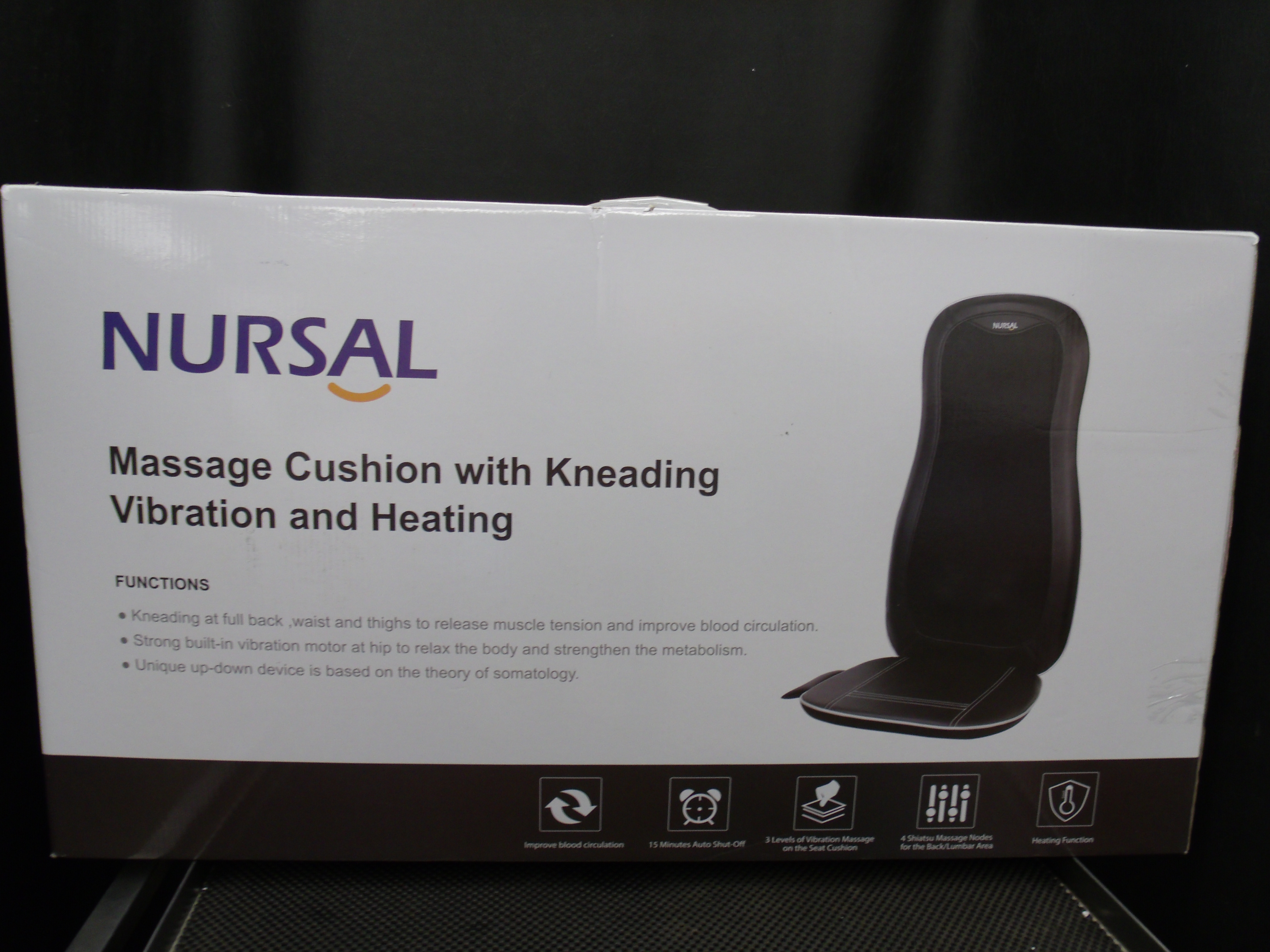 nursal back massager shiatsu massage seat cushion with heat function