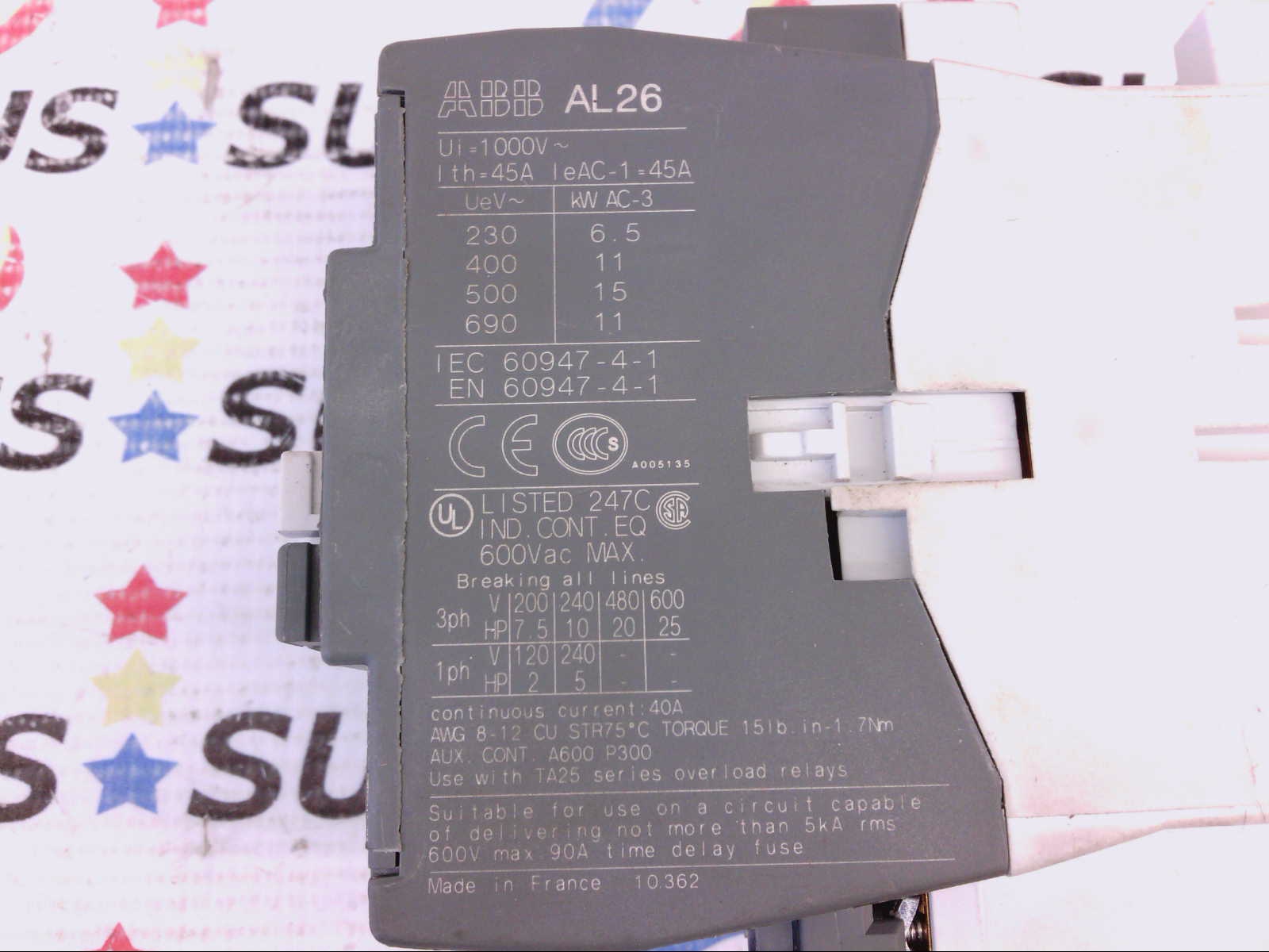 thumbnail image 2 of ABB AL26-30-10 Auxiliary Contact Block – New In Box, 24V 2 of 3
