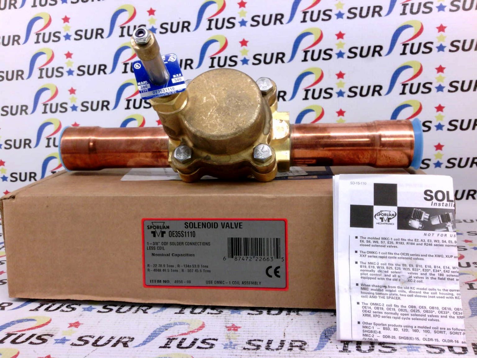 Sporlan Solenoid Valve 13/8 ODF OE35S1110 405000 Surpius