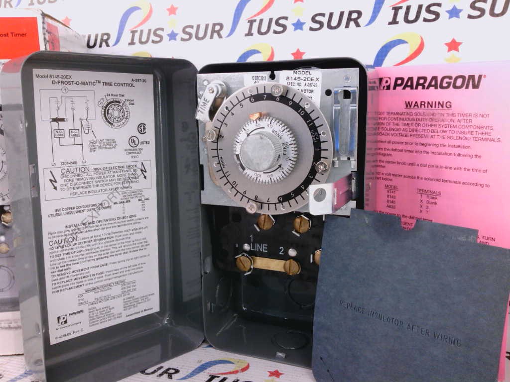 Paragon 8145-20EX Mechanical Defrost Timer Control 208-240V 60Hz - Surpius