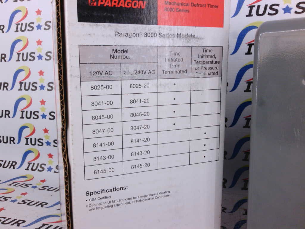 Paragon 8145-20EX Mechanical Defrost Timer Control 208-240V 60Hz - Surpius