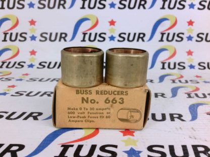 Bussmann 30 AMPS Buss Reducers Caps 663 600V 1 Pair Box of 2