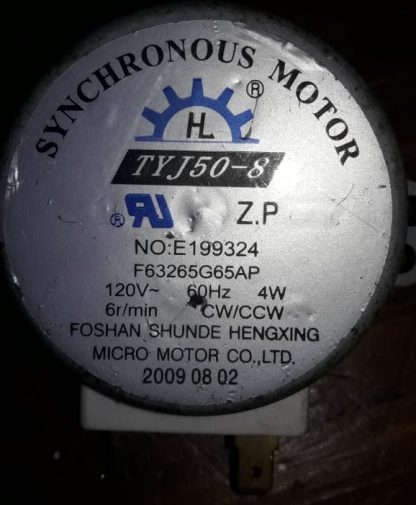 Replacement Synchronous Motor TYJ50-8A TYJ50-8A19 E1999324 6R/MIN 6RPM CW/CCW FOSHAN SHUNDE HENGXING MICRO MOTOR 2 BLADE 120V