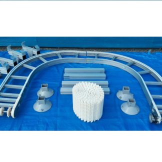 Modular Conveyor Plastic Belt Aluminum Frame Food Grade 180 U-Turn Curved Powered Motorized Turn Around 13" Wide Belt